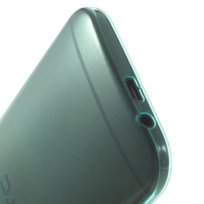 HTC One M8 skaidrus (permatomas) kieto silikono TPU ploniausias pasaulyje šviesiai mėlynas dėklas / Priedai.lt