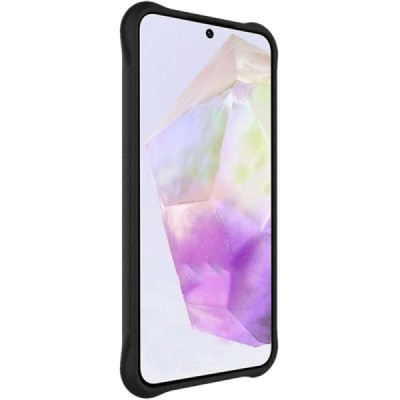 Samsung Galaxy A56 "Imak" reinforced protection hard silicone matte TPU black case - back | Priedai.lt