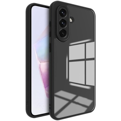 Samsung Galaxy A56 "Imak" hard silicone TPU transparent (black edges) case | Priedai.lt