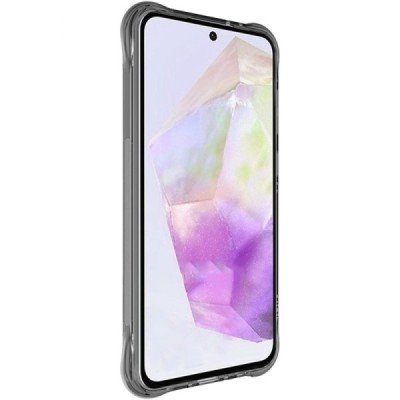 Samsung Galaxy A56 "Imak" reinforced protection hard silicone TPU airbag clear, grey case - back | Priedai.lt