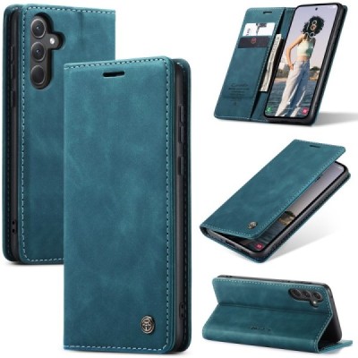 Samsung Galaxy A56 CaseMe Retro Solid Flip Case Book - Green | Priedai.lt