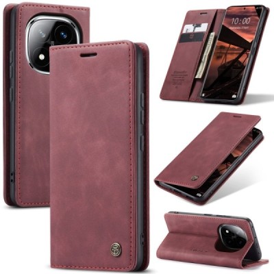 Xiaomi Redmi Note 14 Pro (Pro+) 5G (Poco X7 5G) CaseMe Retro Solid Flip Case Book - Burgundy | Priedai.lt
