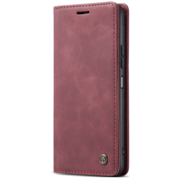 „CaseMe“ Retro Solid Flip Case - Burgundy (Redmi 13 / Poco M6 4G / Redmi Note 13R 5G)