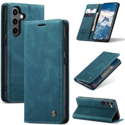 Samsung Galaxy S24+ / S25+ CaseMe Retro Solid Flip Case Book - Green | Priedai.lt