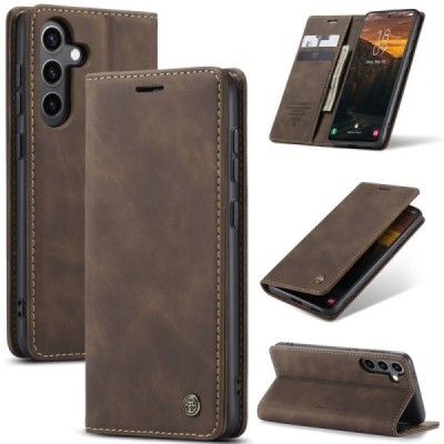 Samsung Galaxy S24+/ S25+ CaseMe Retro Solid Flip Case Book - Brown | Priedai.lt