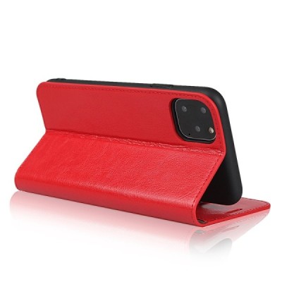 Apple iPhone 11 Pro Max red leather flip case | Priedai.lt