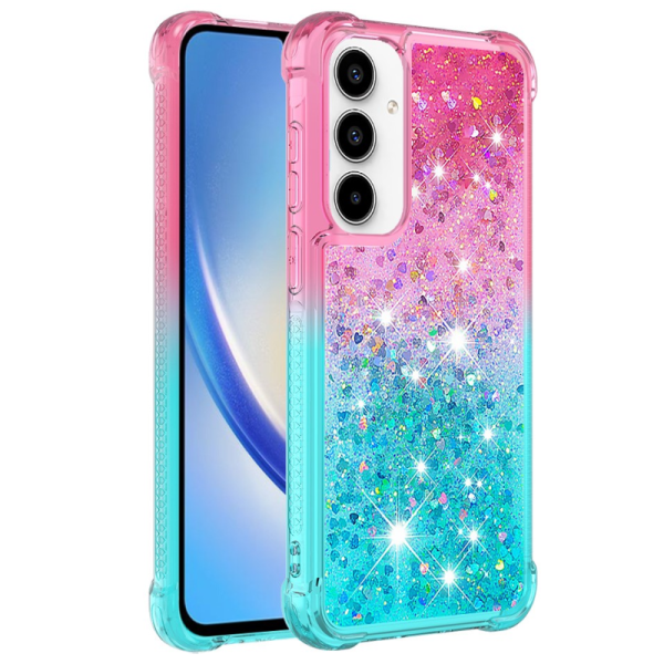 "Yibo" Shine Hard Silicone (TPU) Case - Pink/Blue (Galaxy A36)