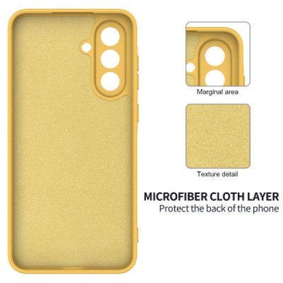 Samsung Galaxy A36 "Shell" hard liquid silicone (TPU) case yellow - cover | Priedai.lt