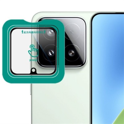 Xiaomi 15 "IMAK" Tempered Glass rear camera protective black glass | Priedai.lt