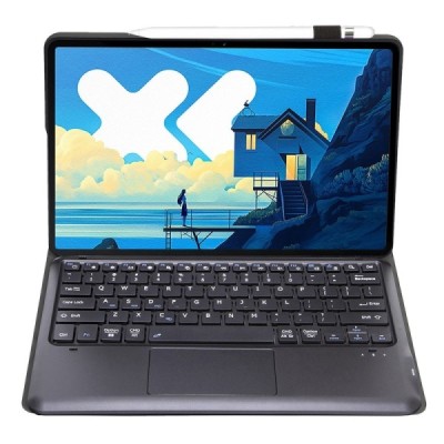 Lenovo Idea Tab Pro "Bosina" flip black leather case with bluetooth wireless keyboard | Priedai.lt