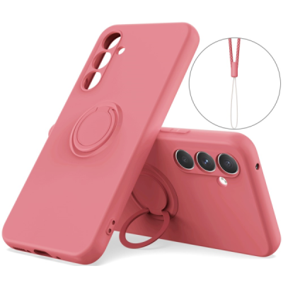 Samsung Galaxy A55 "Ring" Kickstand (TPU) Red case - back | Priedai.lt