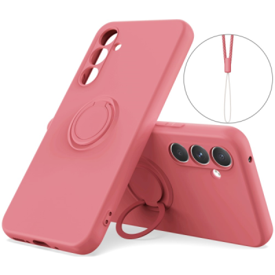 Samsung Galaxy A35 "Ring" Kickstand (TPU) Red case - back | Priedai.lt
