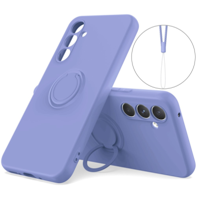 Samsung Galaxy S24 "Dechen" Ring Kickstand hard silicone (TPU) case cover - purple | Priedai.lt