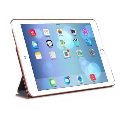 Prabangus „HOCO“ Retro Crystal serijos odinis atverčiamas rudas Apple iPad Air 2 dėklas / Priedai.lt