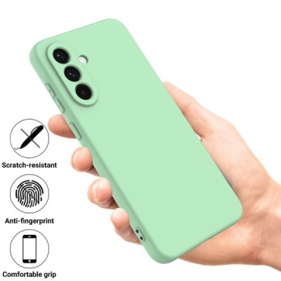 Samsung Galaxy A56 "Shell" hard liquid silicone (TPU) case green - cover | Priedai.lt