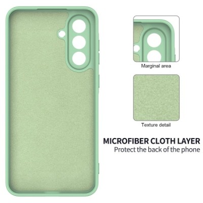 Samsung Galaxy A56 "Shell" hard liquid silicone (TPU) case green - cover | Priedai.lt