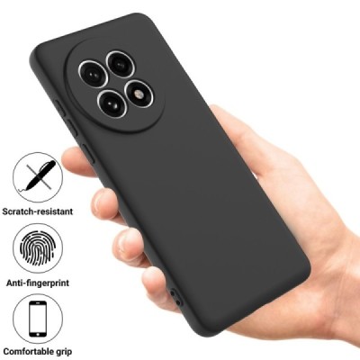OnePlus 13R "Shell" hard liquid silicone (TPU) case black - cover | Priedai.lt