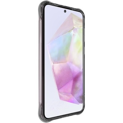 Samsung Galaxy A36 "Imak" reinforced protection hard silicone TPU airbag clear, grey case - back | Priedai.lt