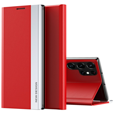 Samsung Galaxy S25 Ultra Baoshi Side Line Red flip case cover - booklet | Priedai.lt