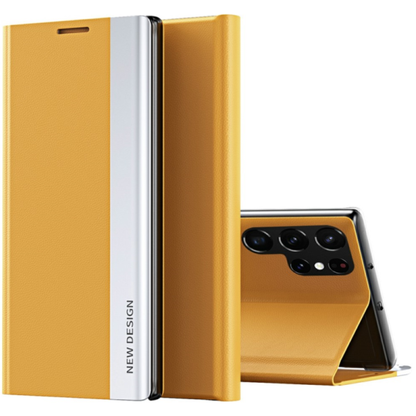 "Baoshi" Side Line flip book case cover - yellow (Galaxy S25 Ultra)