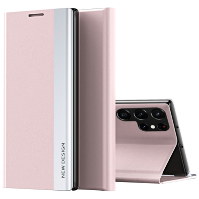 Samsung Galaxy S25 Ultra Baoshi Side Line pink flip case cover - booklet | Priedai.lt