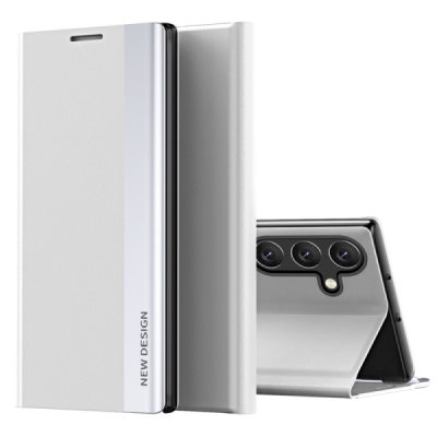 Samsung Galaxy A35 Baoshi Side Line Grey flip case cover - booklet | Priedai.lt