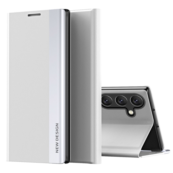 "Baoshi" Side Line flip book case cover - Grey (Galaxy A35)