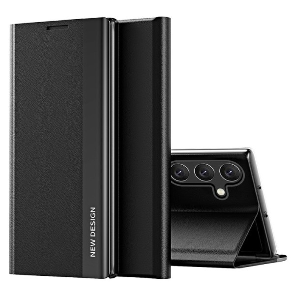 "Baoshi" Side Line flip book case cover - black (Galaxy A16)