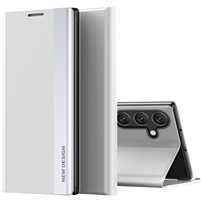 Samsung Galaxy A16 Baoshi Side Line Grey flip case cover - booklet | Priedai.lt