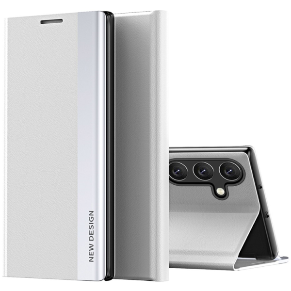 "Baoshi" Side Line flip book case cover - Grey (Galaxy A16)