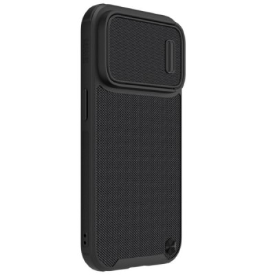 Apple iPhone 14 Pro Max "Nillkin" CamShield Textured S Magnetic black case cover with camera protection | Priedai.lt