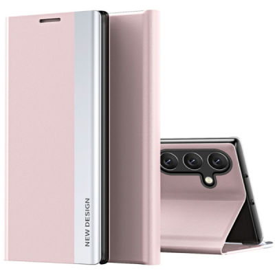 Samsung Galaxy S24 / S25 Baoshi Side Line Pink flip case cover - booklet | Priedai.lt