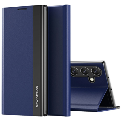 Samsung Galaxy S24+ / S25+ Baoshi Side Line Blue flip case cover - booklet | Priedai.lt
