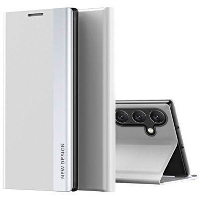 Samsung Galaxy S24+ / S25+ Baoshi Side Line grey flip case cover - booklet | Priedai.lt