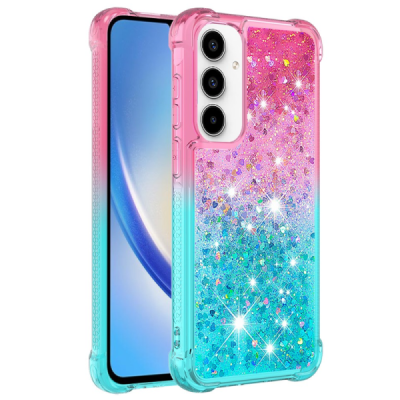 Samsung Galaxy A56 "Yibo" Shine Hard Silicone (TPU) Case - Pink/Blue | Priedai.lt