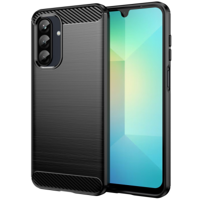 Samsung Galaxy A26 "Carbon" hard silicone (TPU) black case - cover | Priedai.lt