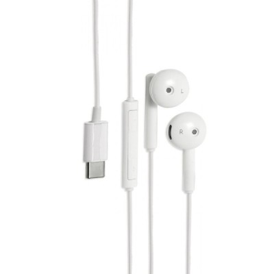 "Bullet" Earphones with Type-C Connector - White | Priedai.LT