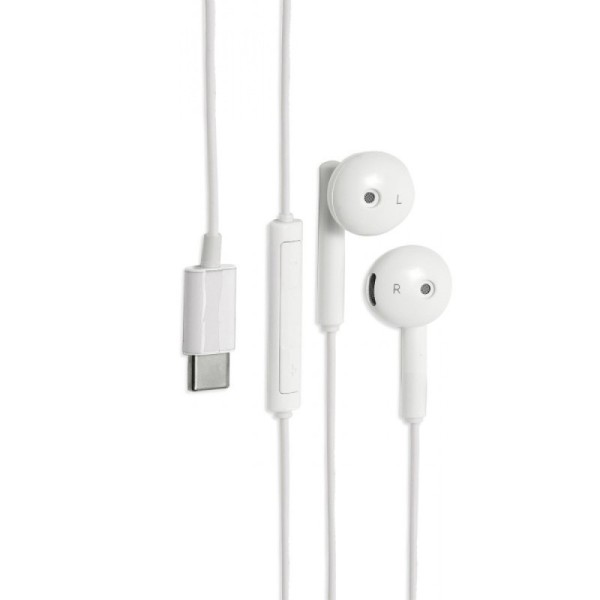 "Bullet" Earphones with Type-C Connector - White