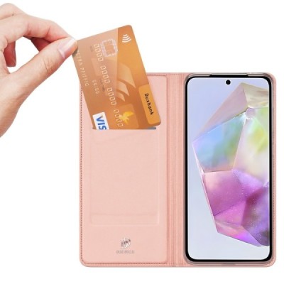 Samsung Galaxy A56 / A36 "Dux Ducis" Skin Flip Book Case Cover - Pink | Priedai.lt