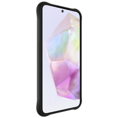 Samsung Galaxy A36 "Imak" reinforced protection hard silicone matte TPU black case - back | Priedai.lt