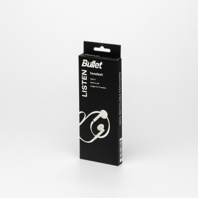 "Bullet" Earphones with AUX Connector - White | Priedai.LT