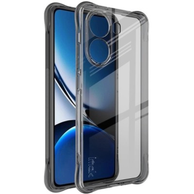 Poco X7 Pro 5G, Redmi Turbo 4 5G "Imak" reinforced protection hard silicone TPU airbag grey, transparent case - back | Priedai.l