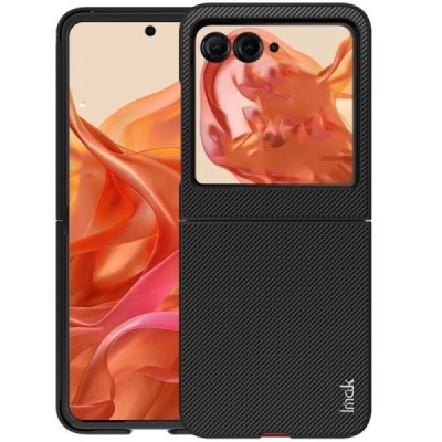 Motorola Razr 50 5G (Razr 2024) "Imak" Carbon Fiber black plastic case - back | Priedai.lt