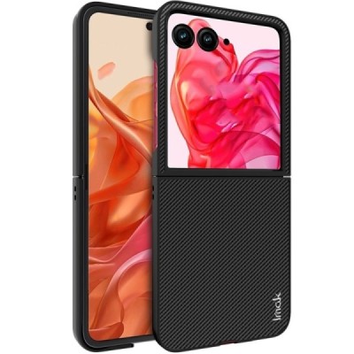 Motorola Razr 50 Ultra 5G (Razr+ 2024) "Imak" Carbon Fiber black plastic case - back | Priedai.lt