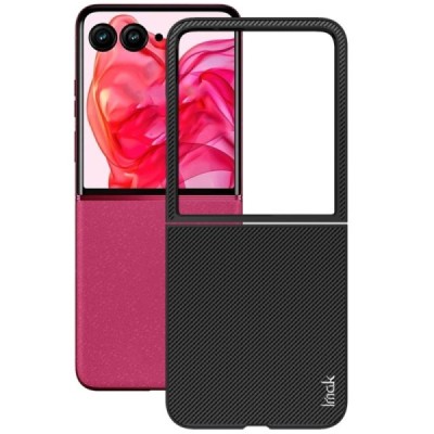 Motorola Razr 50 Ultra 5G (Razr+ 2024) "Imak" Carbon Fiber black plastic case - back | Priedai.lt