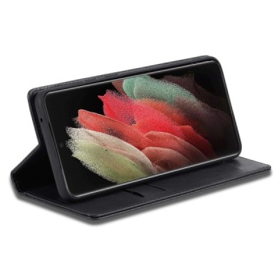 Samsung Galaxy S21 Ultra LC IMEEKE Flip Book Case Cover - Black | Priedai.lt