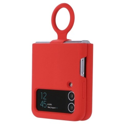 Samsung Galaxy Z Flip4 "Dechen" Ring Kickstand hard silicone (TPU) case cover - Red | Priedai.lt