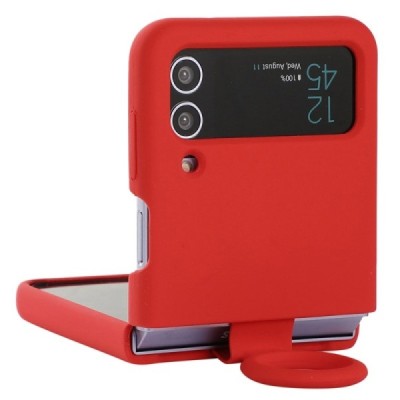 Samsung Galaxy Z Flip4 "Dechen" Ring Kickstand hard silicone (TPU) case cover - Red | Priedai.lt