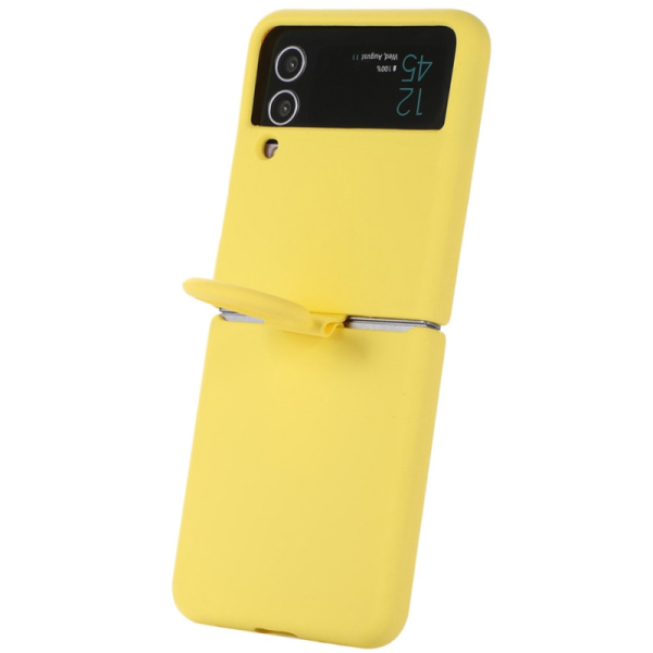 "Dechen" Ring Kickstand hard silicone (TPU) case cover - yellow (Galaxy Z Flip4)