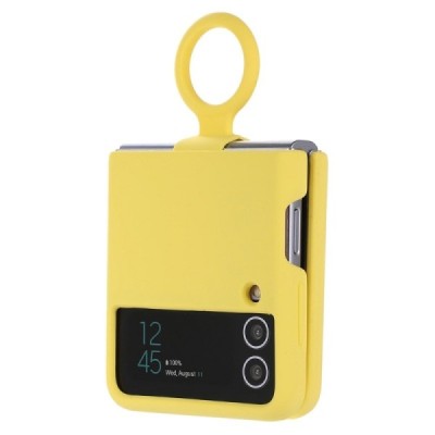 Samsung Galaxy Z Flip4 "Dechen" Ring Kickstand hard silicone (TPU) case cover - yellow | Priedai.lt